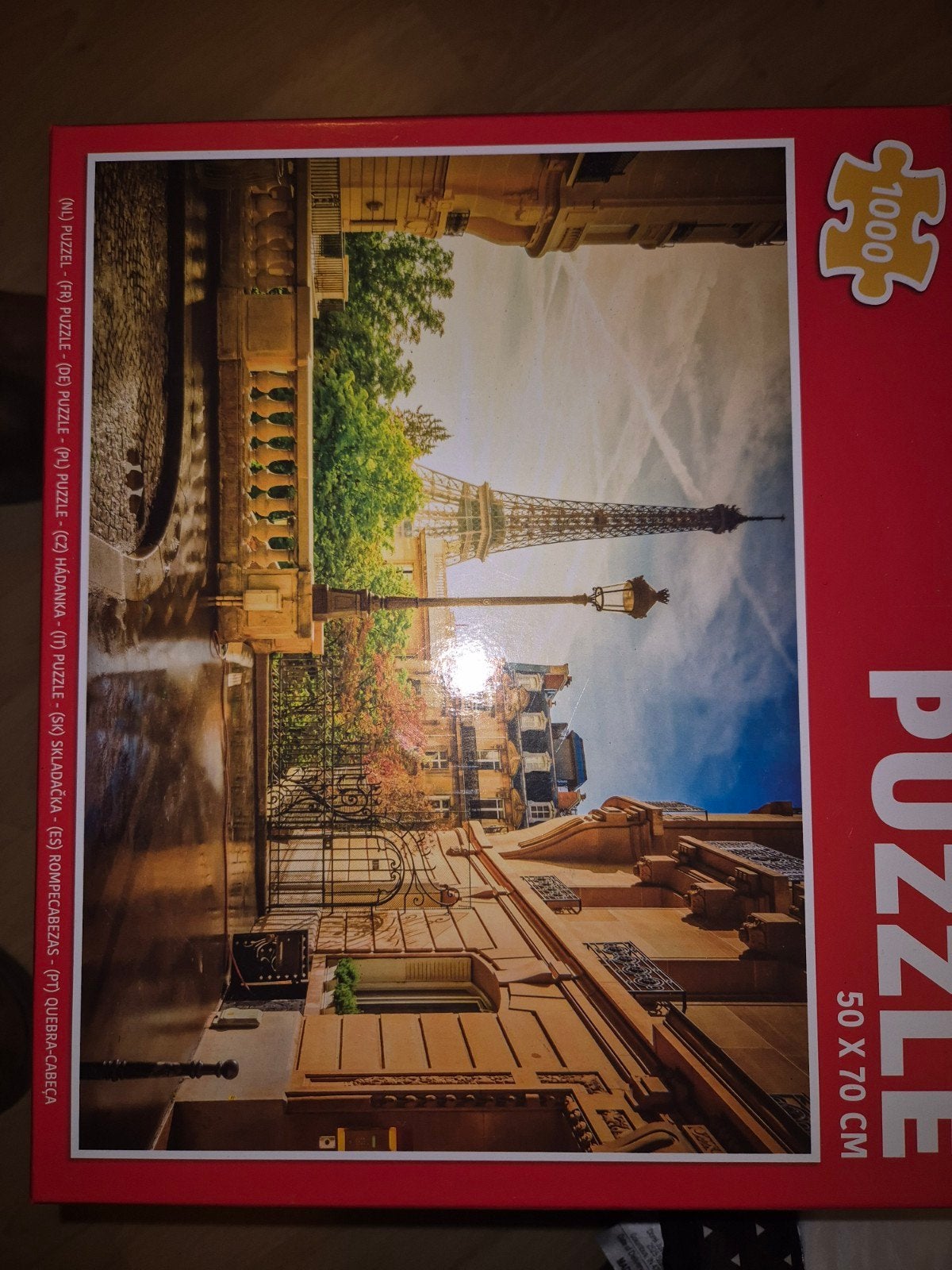 Puzzel Eiffeltoren Parijs 1000 stukjes 50x70 cm, Ophalen of Verzenden, 500 t/m 1500 stukjes, Zo goed als nieuw, Legpuzzel