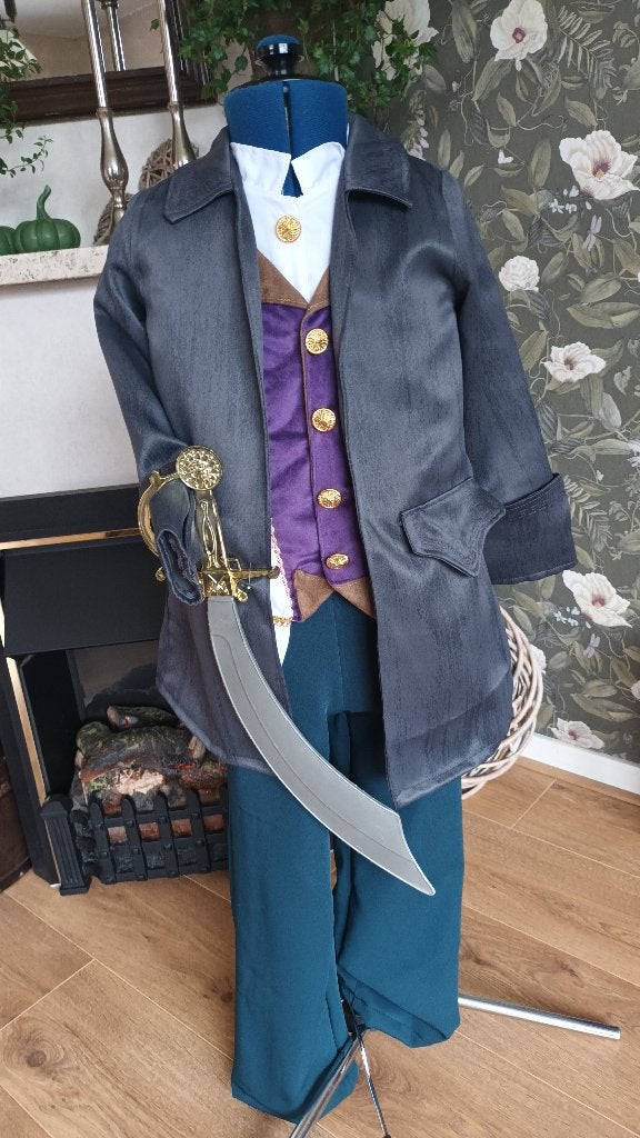 piraten kostum nieuw maat 116 halloween jas broek blouse, Ophalen of Verzenden, Nieuw, 110 t/m 116, Jongen