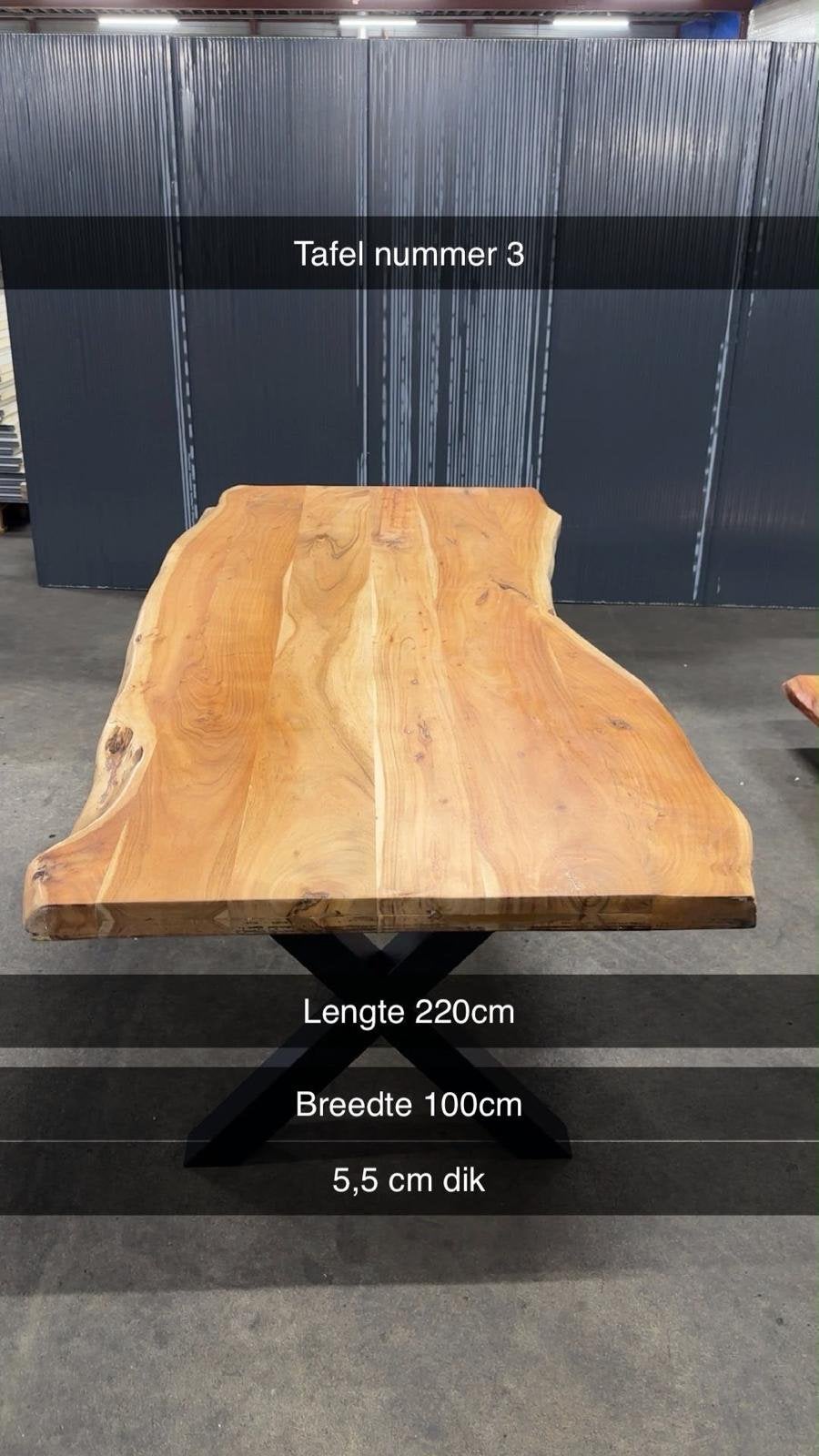 Eettafel met poten nieuw 220cm ! 5 keuze poten, Ophalen of Verzenden, Zo goed als nieuw, Rechthoekig, 50 tot 100 cm