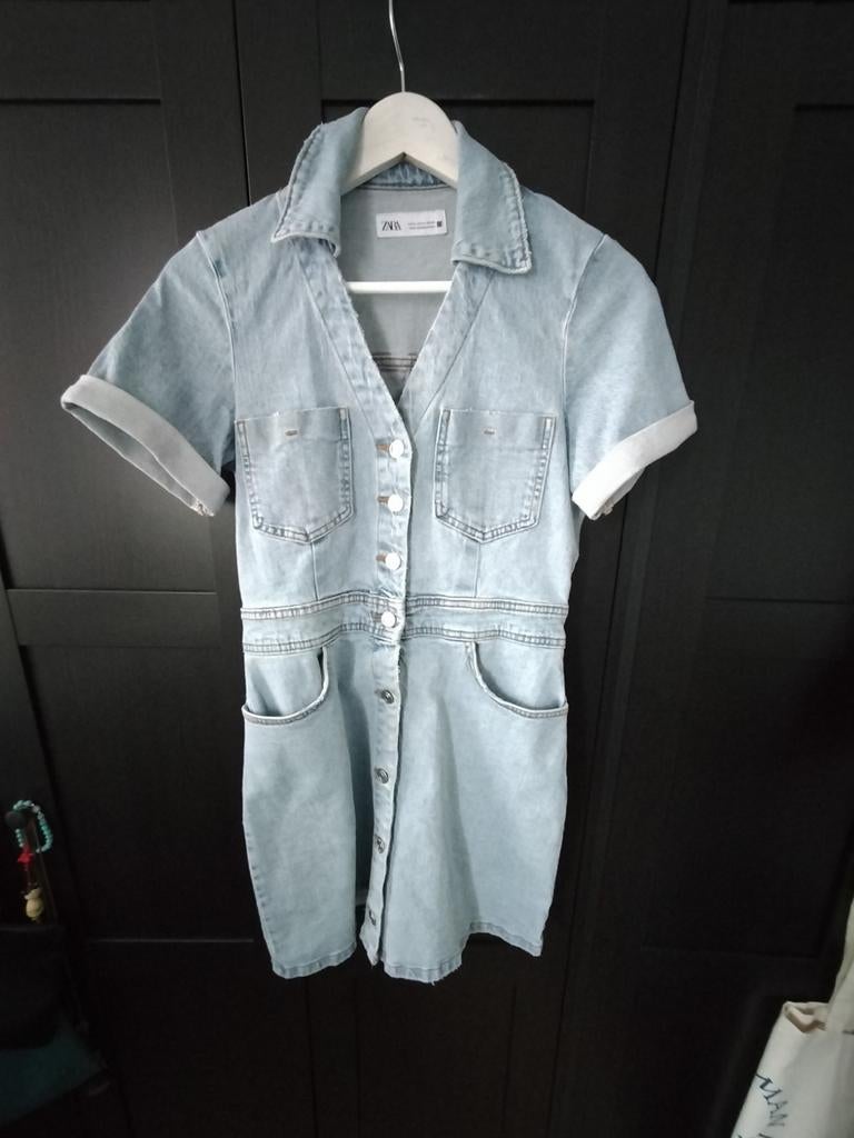 Denim mini jurk, Kleding | Dames, Maat 38/40 (M), Blauw, Zara, Ophalen of Verzenden