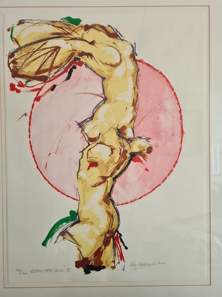 Kees Verkade prachtige grote litho in mooie lijst, Ophalen, Sport, Gelimiteerde oplage, Lithografie