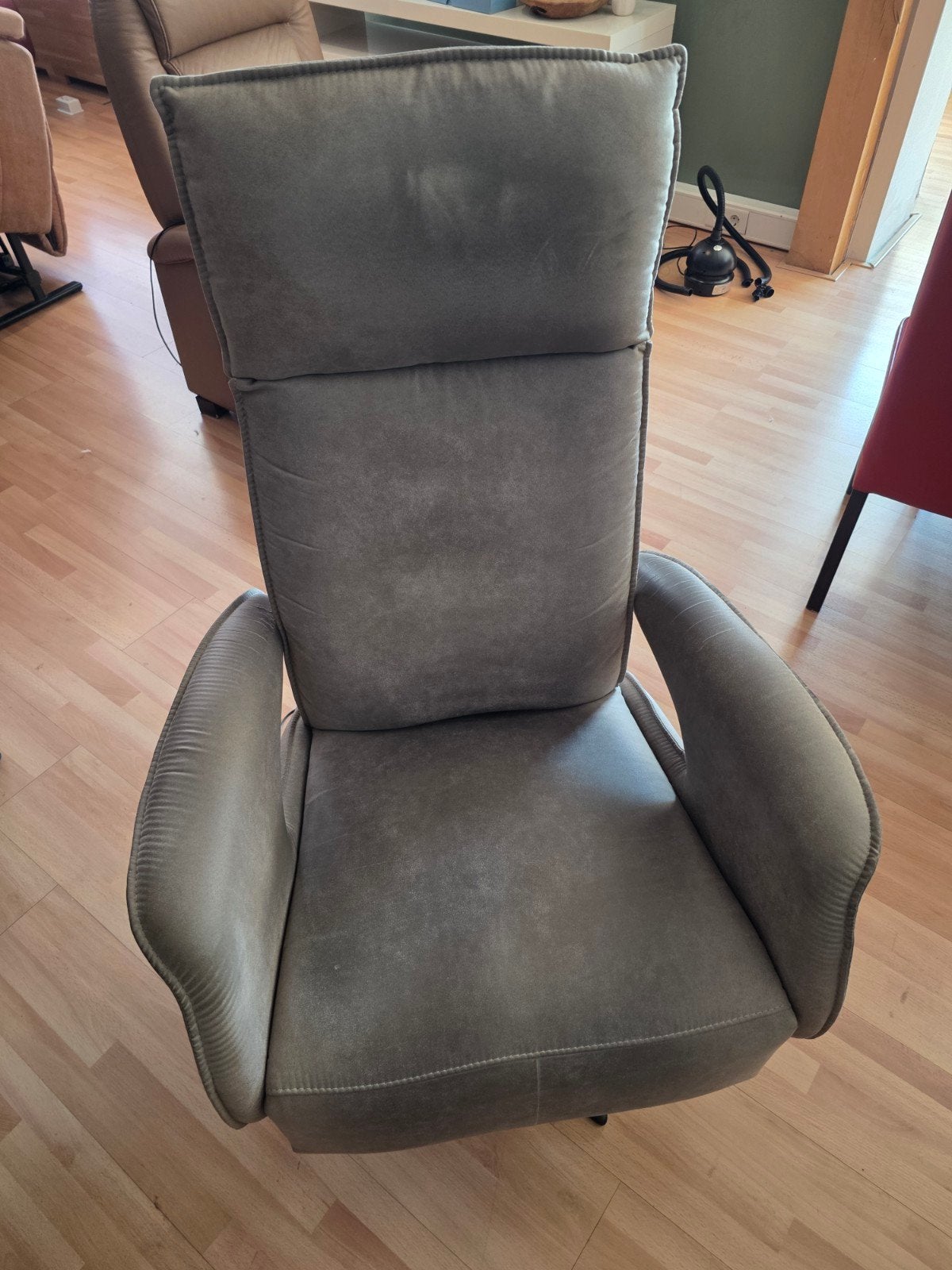 Grijze relaxfauteuil 2 motoren werkt prima, Huis en Inrichting, Ophalen, Gebruikt, Eén, Stof