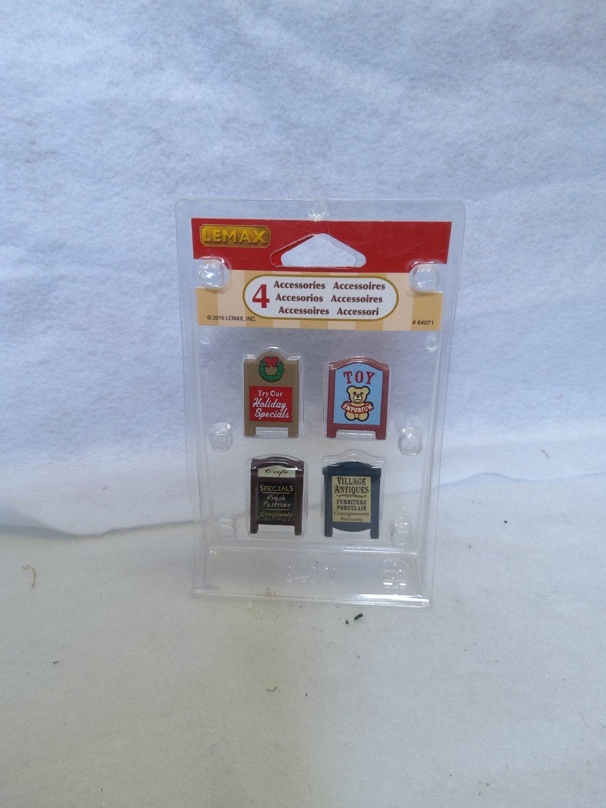 Lemax 64071 Village Signs - Miniatuur Decoratie Set  B2, Diversen, Ophalen of Verzenden, Zo goed als nieuw