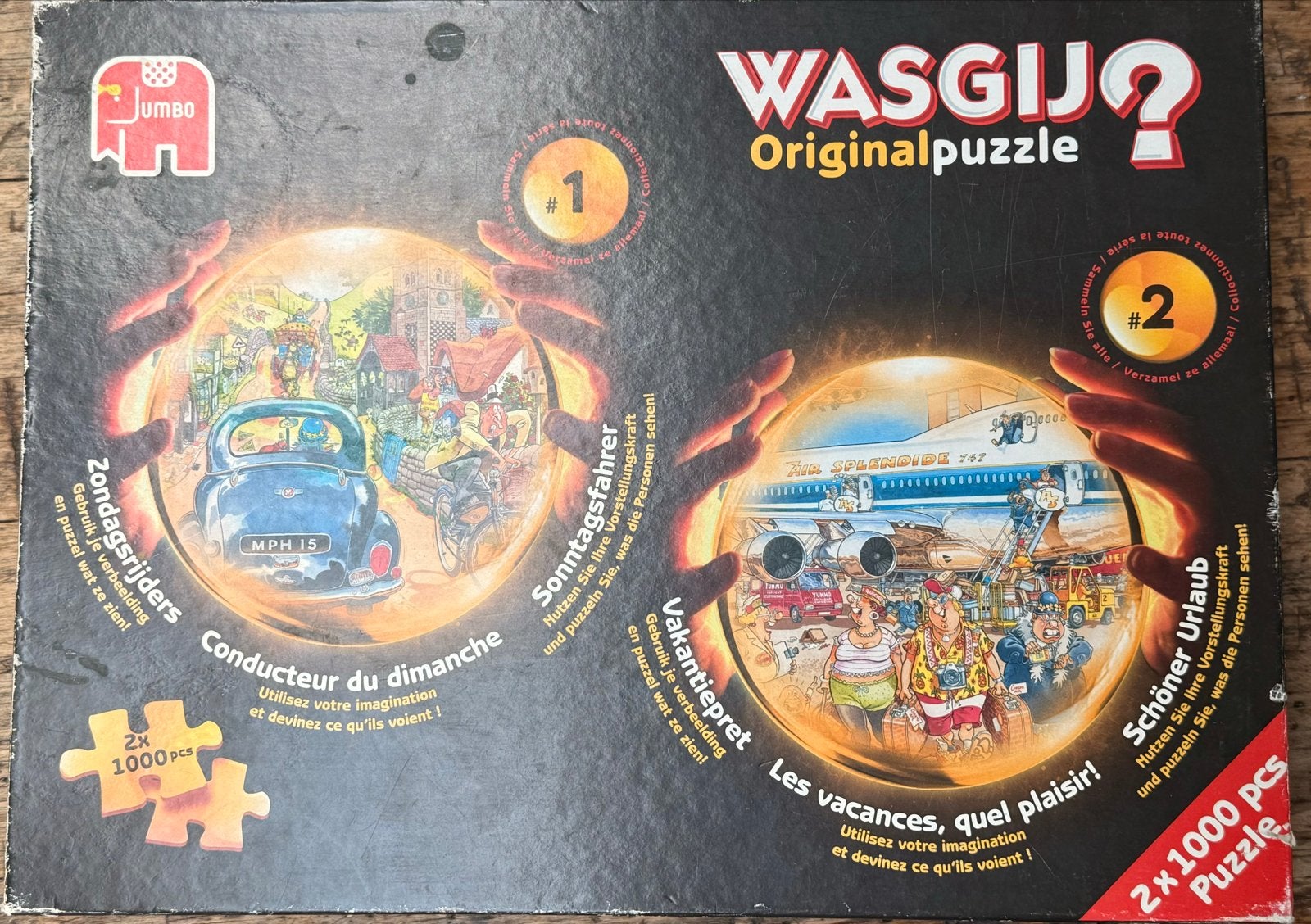 Wasgij Original Puzzel 2x 1000 stukjes - Zondagsrijders & Va, Hobby en Vrije tijd, Denksport en Puzzels, Ophalen of Verzenden