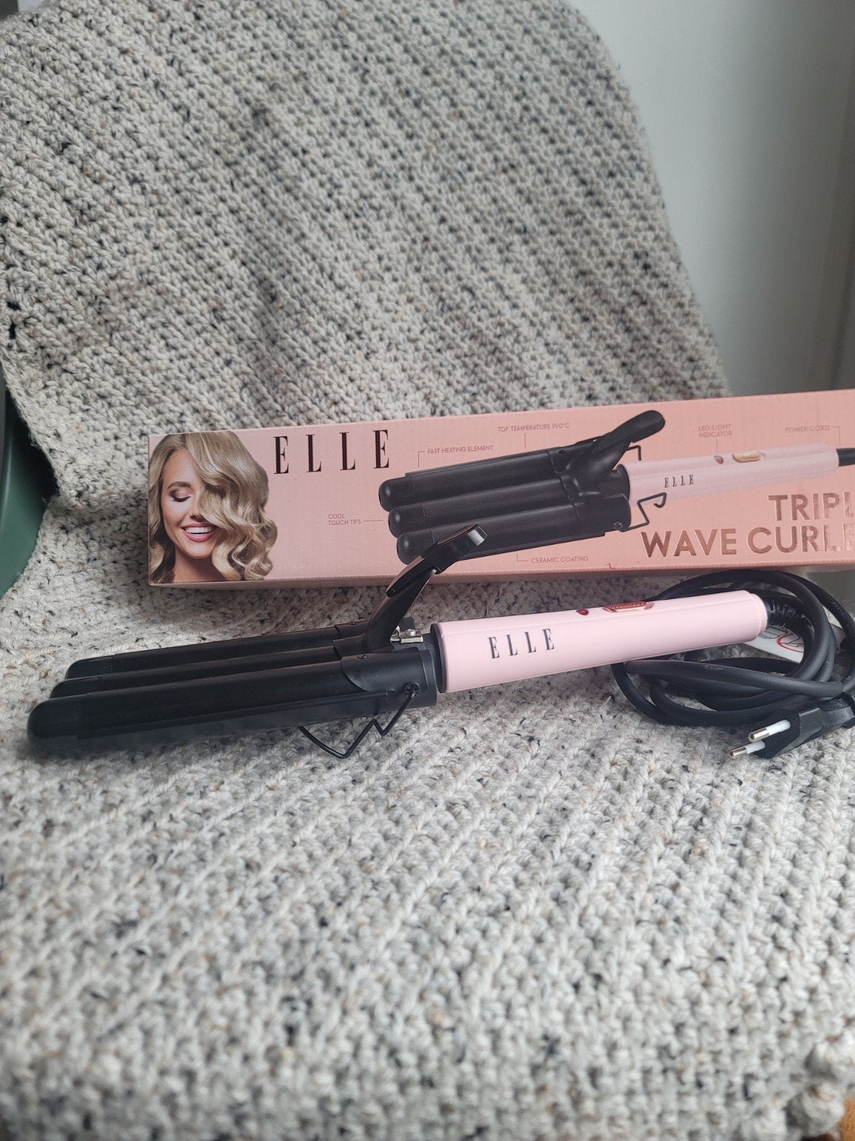 ELLE Triple Wave Curler - Krultang voor golvend haar, Ophalen of Verzenden, Zo goed als nieuw, Krultang of Stijltang