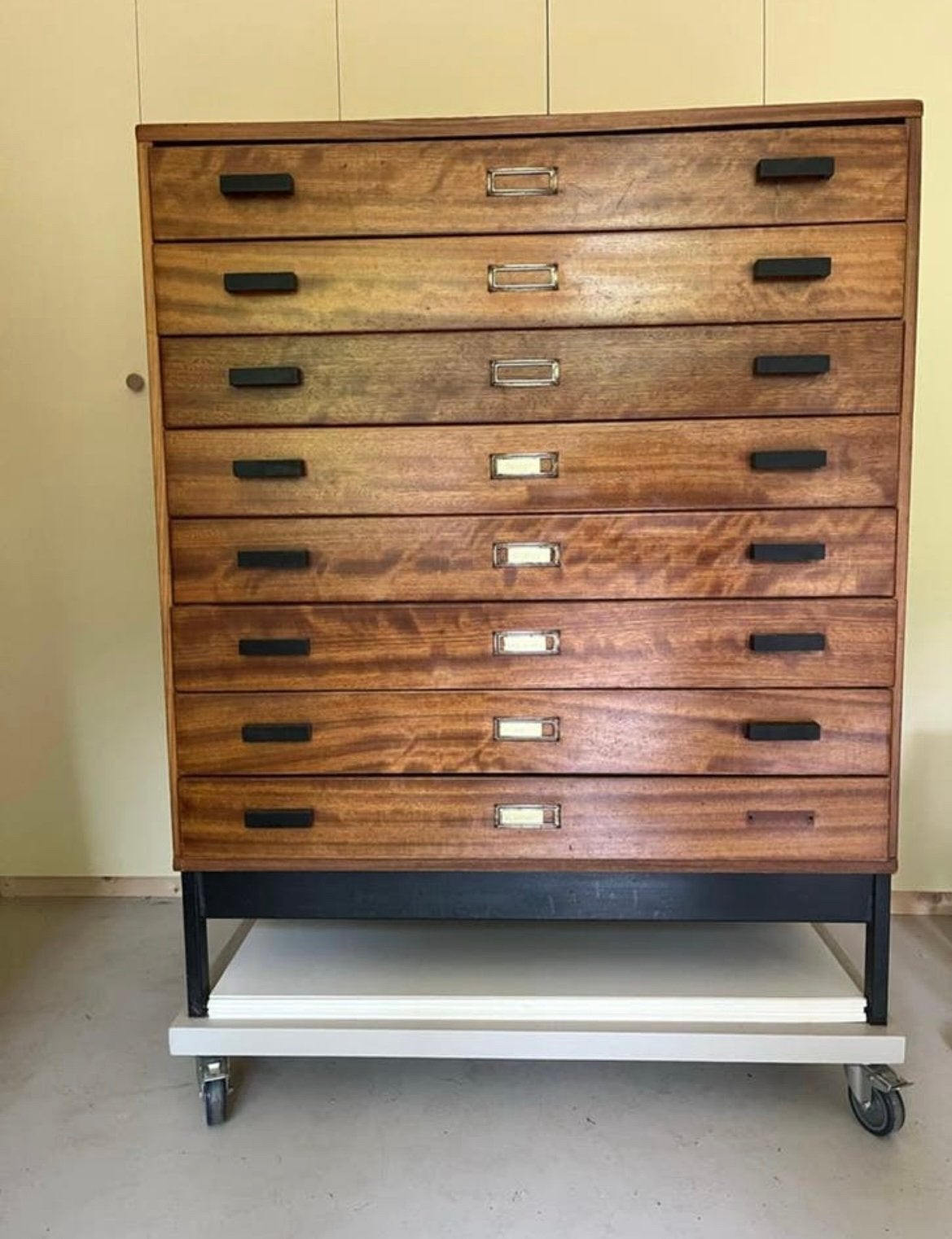 Vintage ladenkast - tekenkast, Ophalen, 50 tot 100 cm, Zo goed als nieuw, 3 of 4 laden