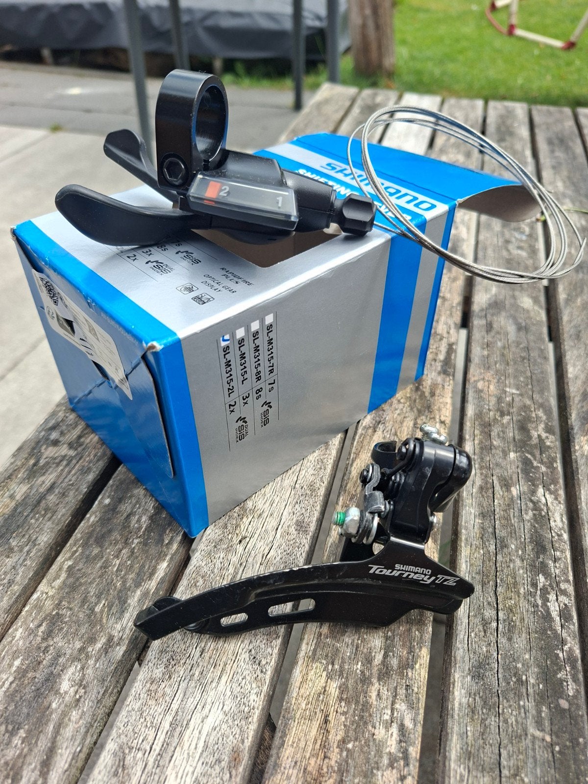 Nieuwe Shimano Tourney TZ Derailleur en Shifter 31.8mm, Ophalen of Verzenden, Nieuw, Derailleur of Ketting, Shimano