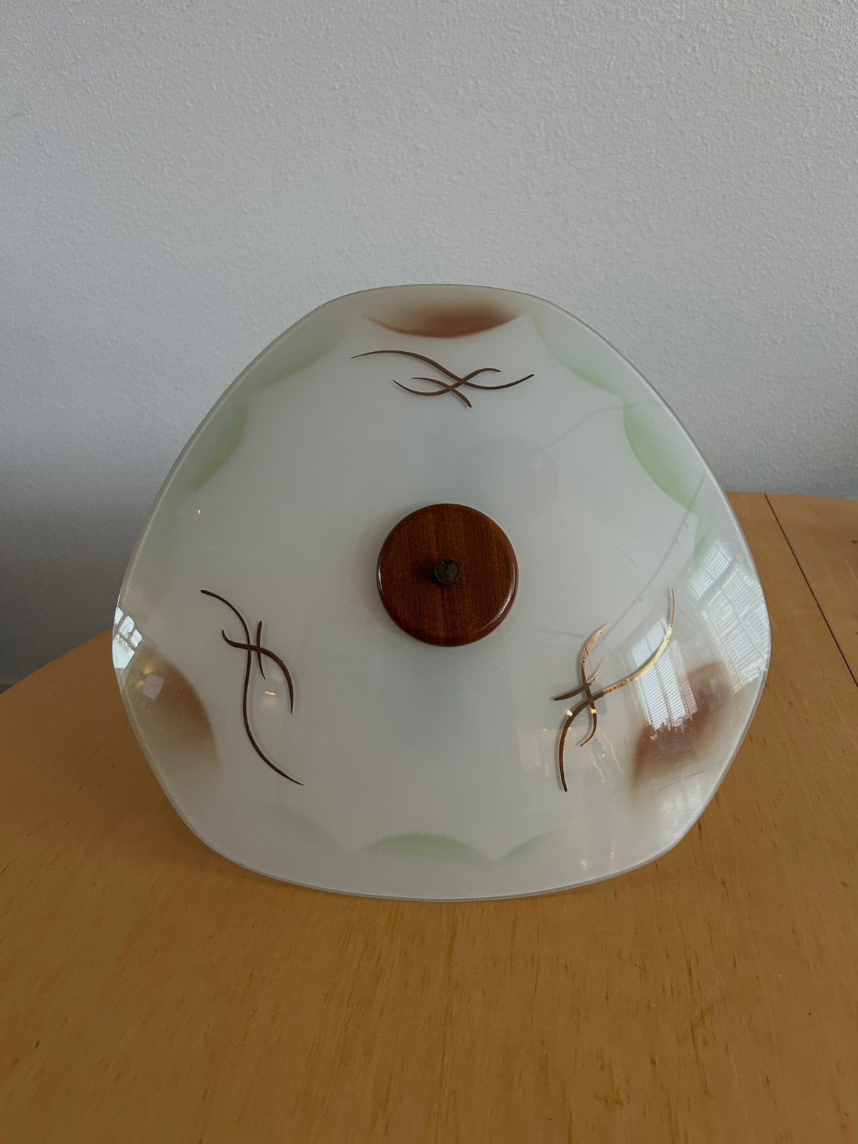 Vintage plafondlamp jaren 60, Gebruikt, Plafondlamp, Glas, 37 cm