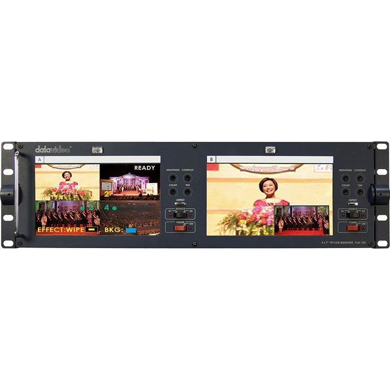 Datavideo TLM-702 Dual 7" TFT LCD Monitor, Computers en Software, Monitoren, Ophalen, Gebruikt, Overige typen, Onbekend