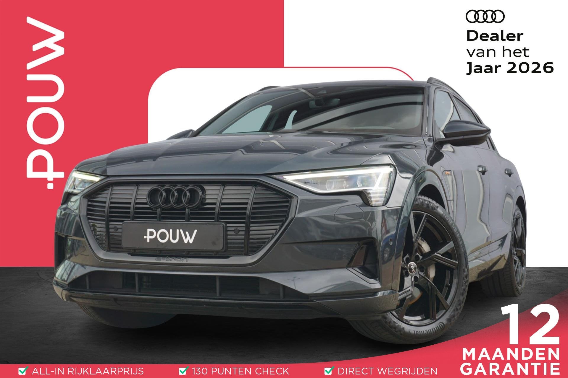 Audi e-tron 55 408pk Quattro Advanced Edition 95 kWh | Trekh, Auto's, Automaat, 131 €/maand, Stof, Zwart