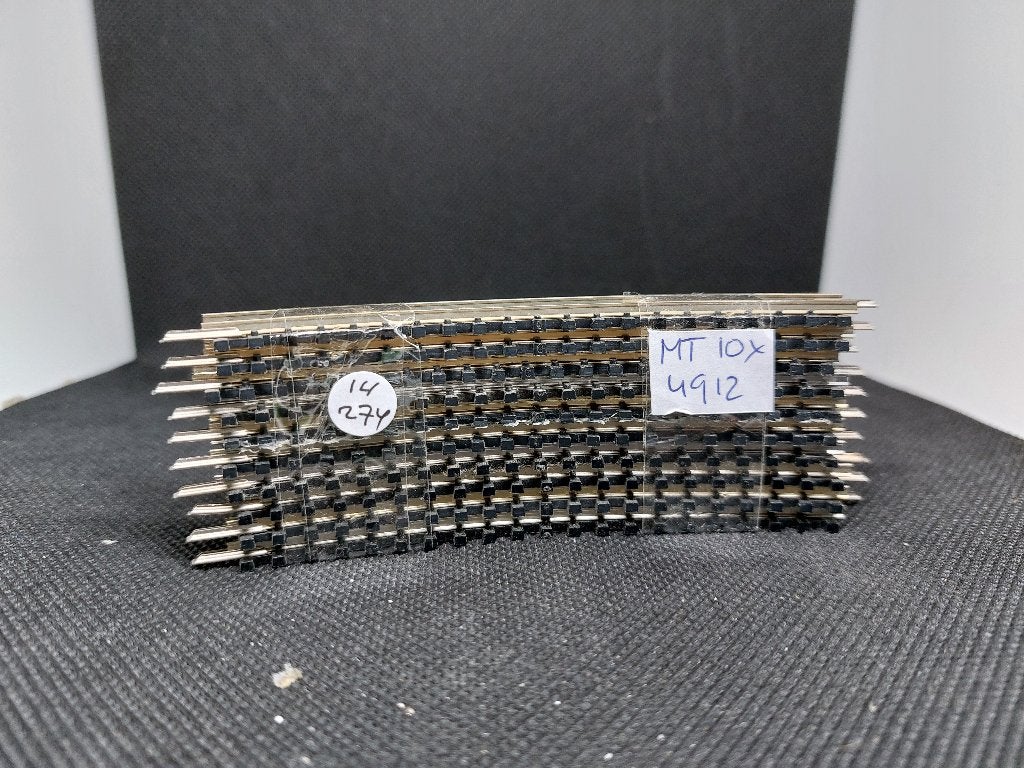 Minitrix 4912 - 10 x gebogen rail R1 / 30 graden (14274), Gebruikt, Gelijkstroom, Trix, Rails