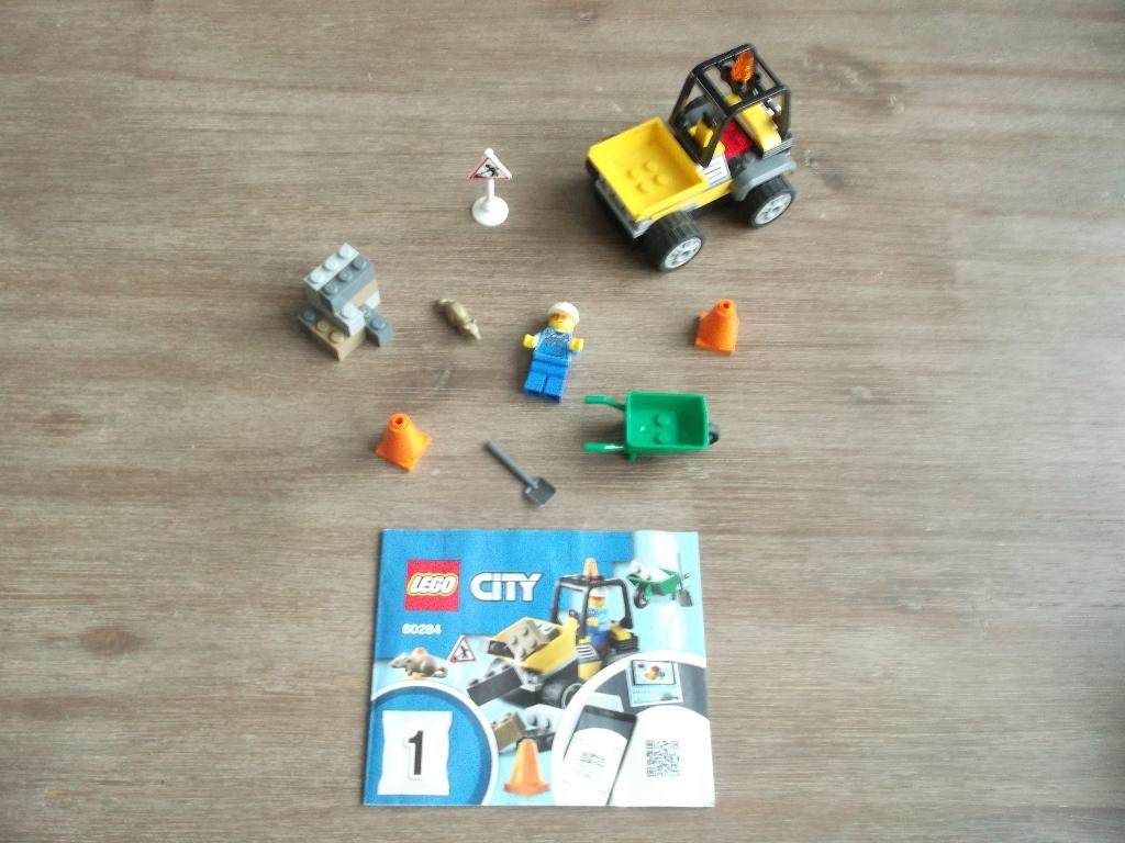 lego 60284 roadwork truck (2021), Ophalen of Verzenden, Gebruikt, Complete set, Lego