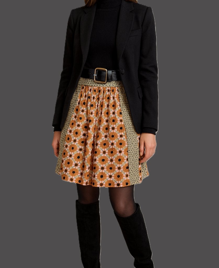 Essentiel Antwerp rok met retro bloemenprint maat 38/40, Maat 38/40 (M), Overige kleuren, Ophalen of Verzenden, Zo goed als nieuw