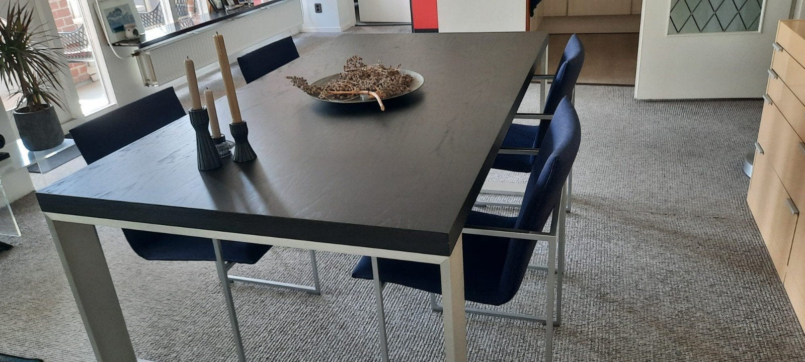 Eettafel met 4 stoelen - 180x80 cm - Apeldoorn, Huis en Inrichting, Tafels | Eettafels, Gebruikt, 50 tot 100 cm, 150 tot 200 cm