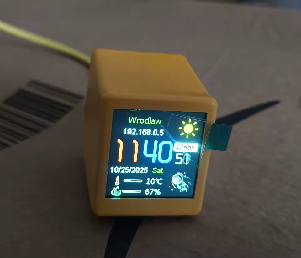 Weerstation wifi slim digitaal - Weerstation met klok geel, Ophalen of Verzenden, Nieuw