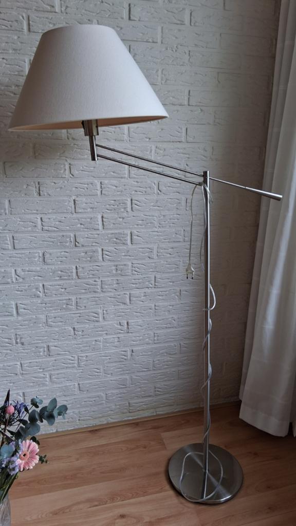 booglamp met stoffen kap, Ophalen, Gebruikt, Stof, Modern