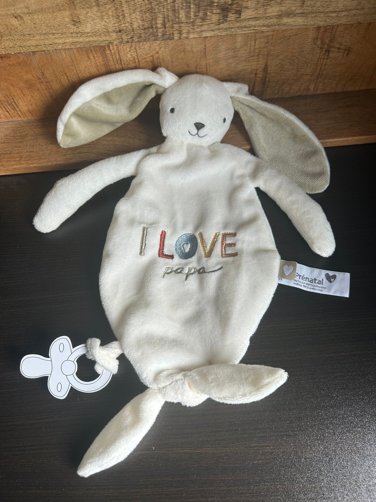 Prenatal konijn papa knuffeldoekje knuffeldoek knuffel NIEUW, Kinderen en Baby's, Speelgoed | Knuffels en Pluche, Verzenden, Nieuw