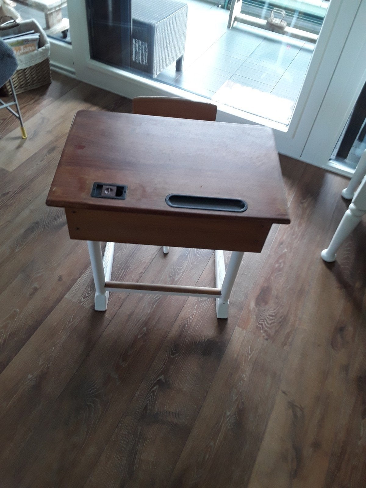 Vintage schoolbank met stoel, Ophalen of Verzenden