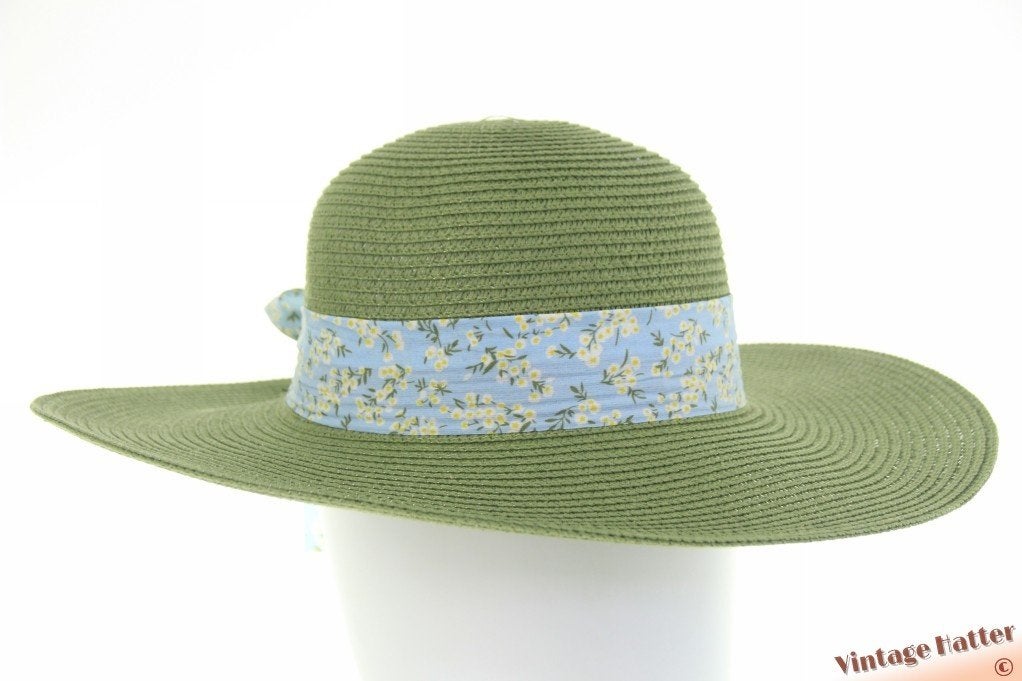 Dames zomer floppyhoed Mlle Citron varengroen papier 54-57, Hoed, Mademoiselle Citron, Nieuw, One size fits all
