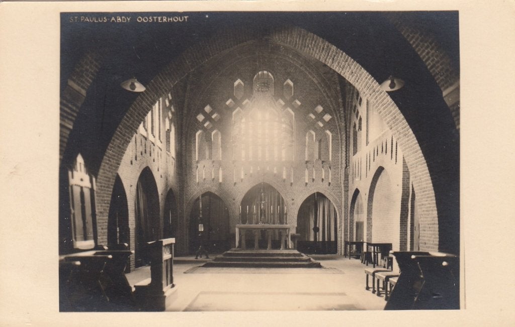 Oude Fotokaart Oosterhout - Interieur  St.Paulus Abdij, Verzenden, 1920 tot 1940, Ongelopen, Noord-Brabant