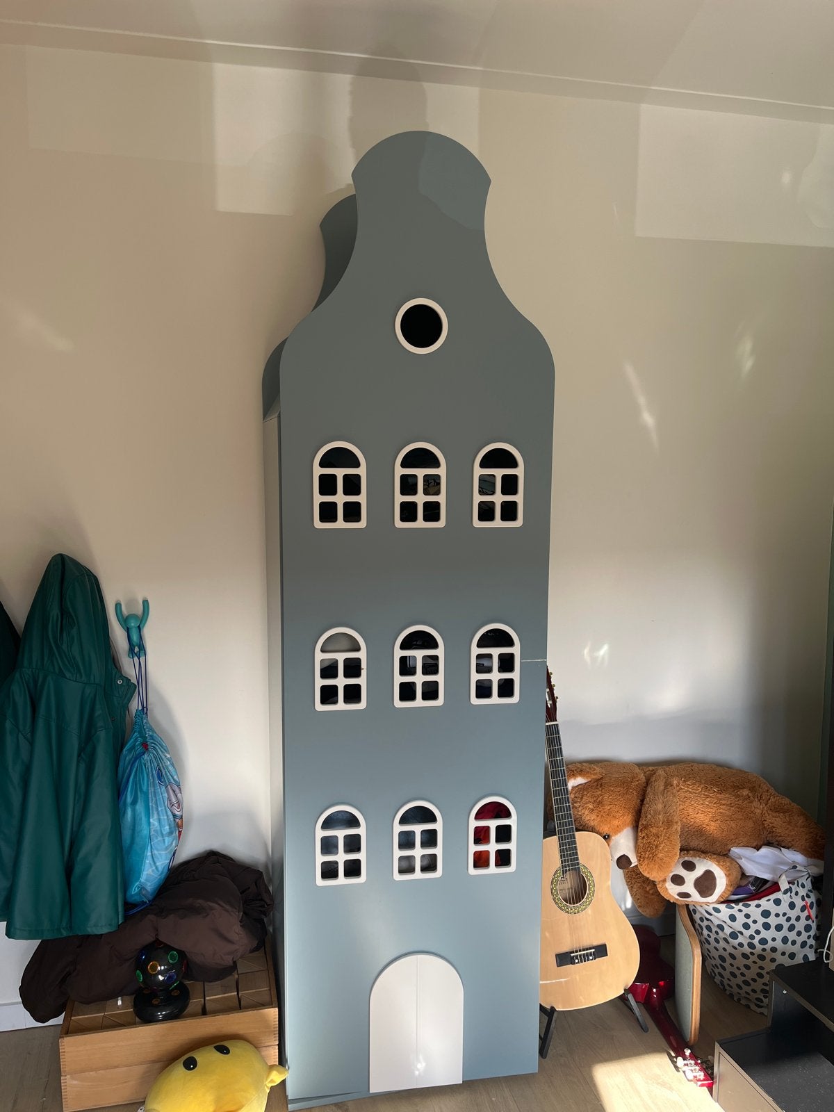 Kast-van-een-huis trapgevelkast 60x40x216 cm, petrol, Ophalen, Gebruikt, 105 cm of meer, Minder dan 50 cm