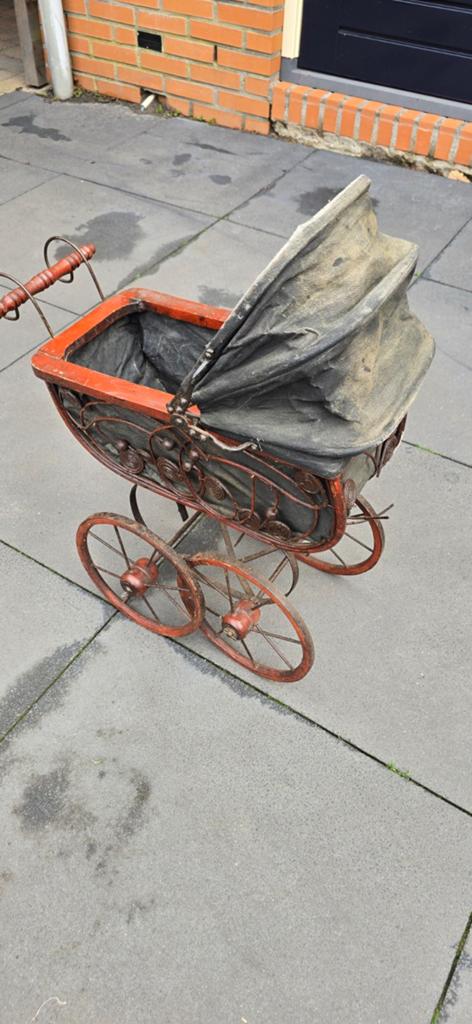 Vintage Poppenwagen - Rijdend, Niet Gerestaureerd, Ophalen, Gebruikt, Meisje