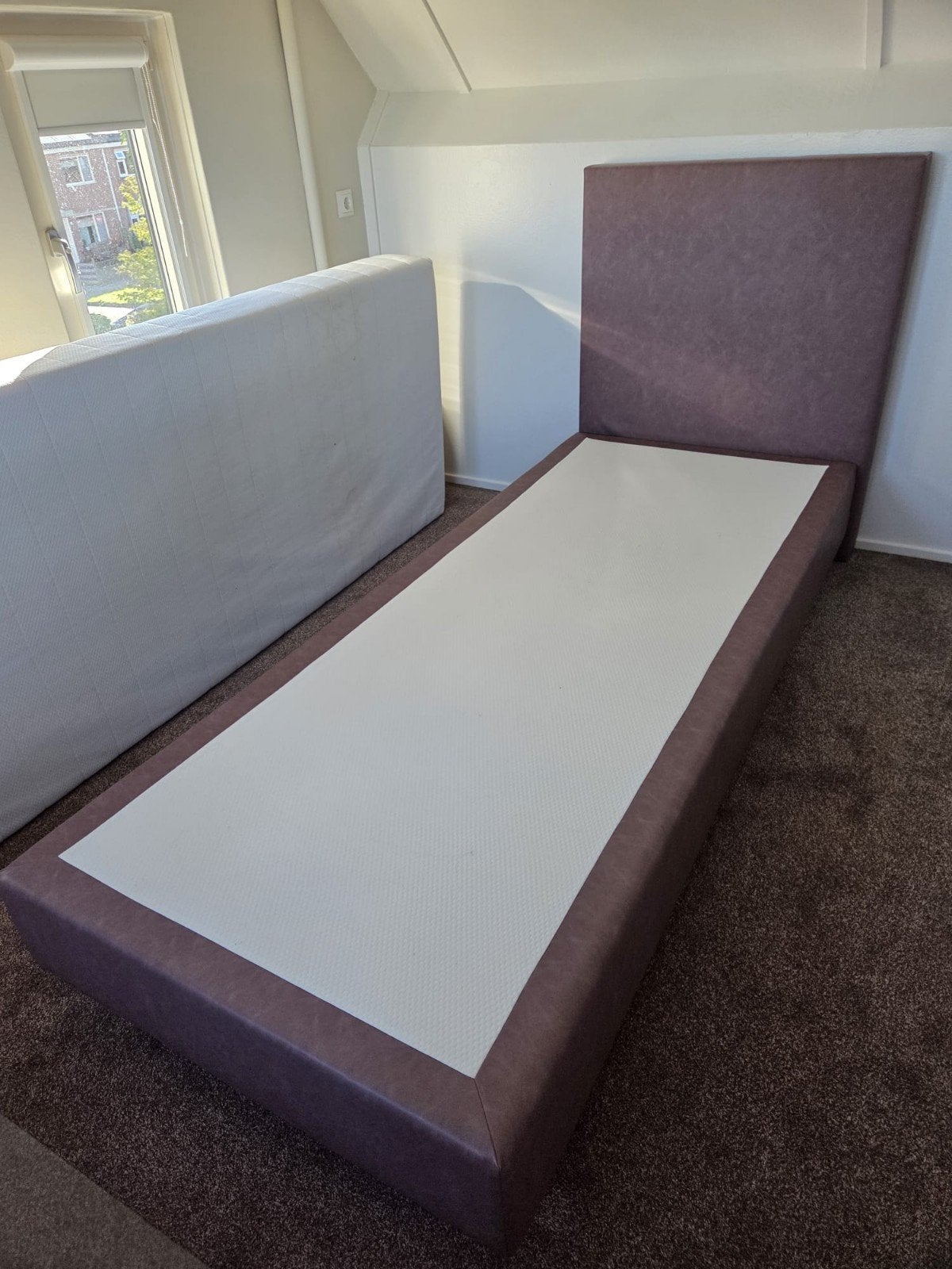 Avek boxspring 90x210cm met matras - Oud roze, Ophalen, Gebruikt, 90 cm, Eenpersoons