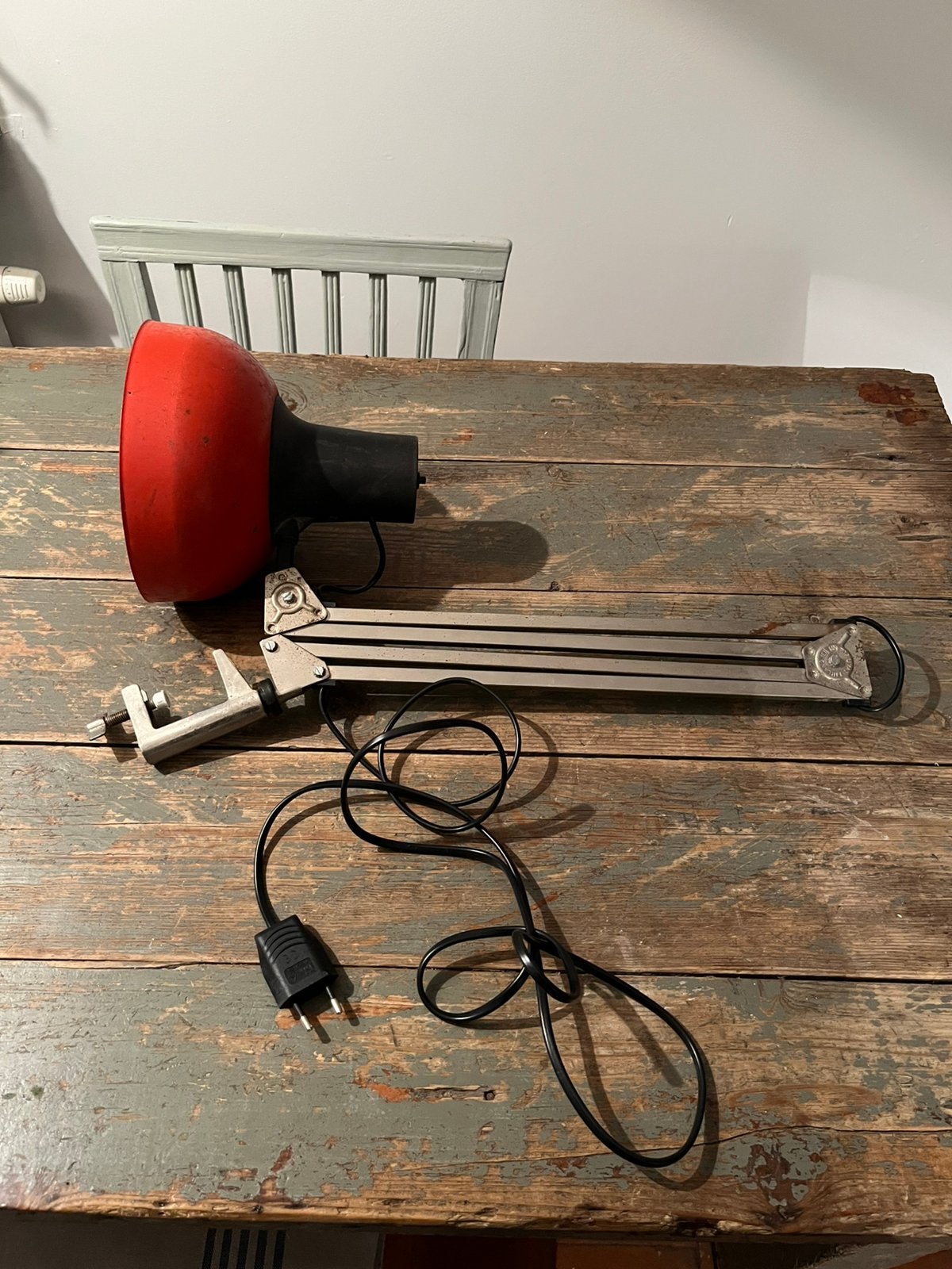 VINTAGE LIVAL P12 LAMP BUREAULAMP ATELIERLAMP ROOD FINLAND, Ophalen of Verzenden