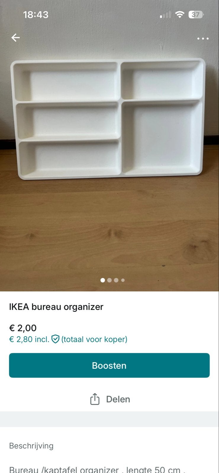 IKEA Bestekbak / Bureau Organizer - Wit, Ophalen of Verzenden, Zo goed als nieuw