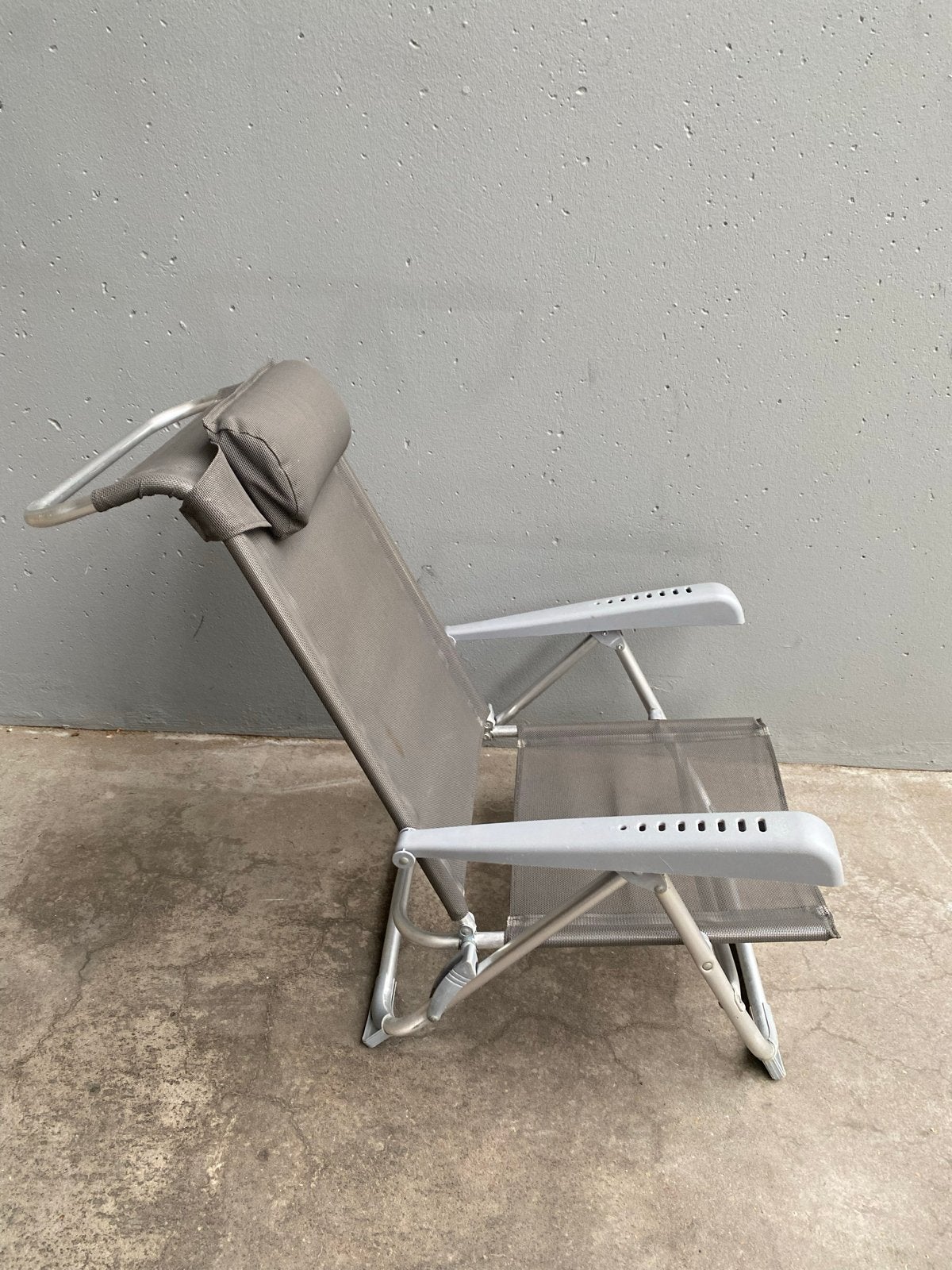 Verstelbare en inklapbare relaxstoel, strandstoelen, Tuin en Terras, Ophalen of Verzenden, Gebruikt, Aluminium, Inklapbaar
