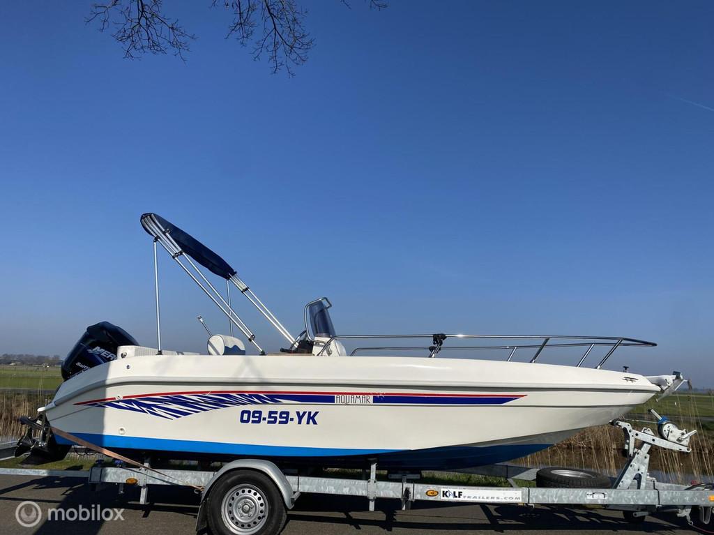 Aquamar 19 FT / Ruime Console Boot / 90 pk / 580 x 225, Watersport en Boten, Vis- en Consoleboten, Gebruikt, Polyester, Overige brandstoffen