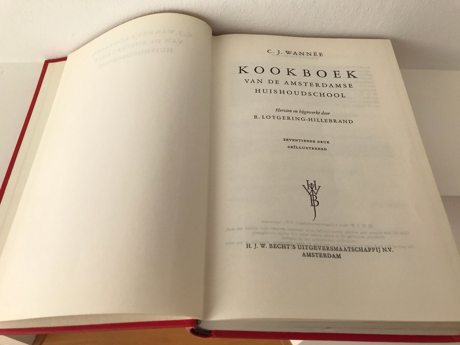 Wannee kookboek Huishoudschool Amsterdam, Ophalen of Verzenden, Gelezen, Nederland en België