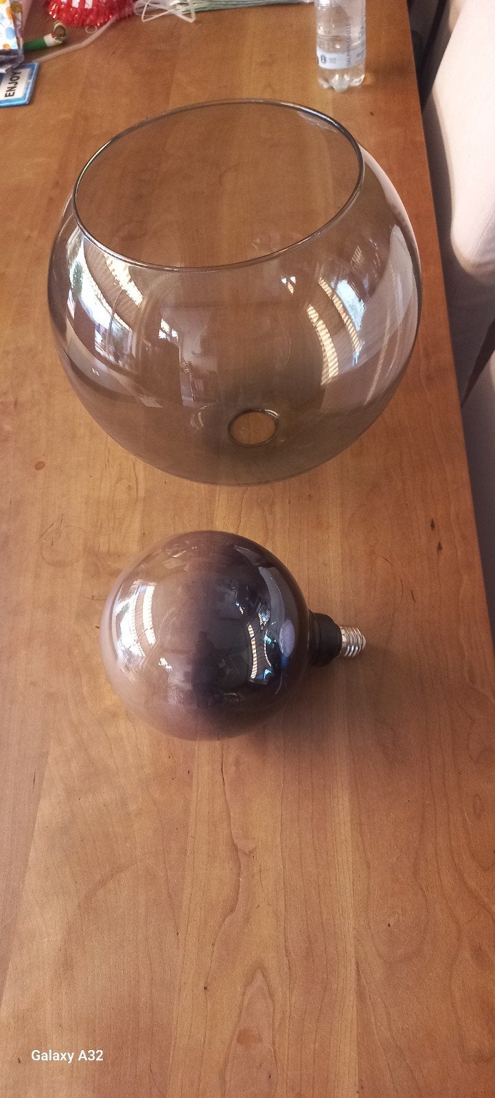 Bollamp inkl glazen "kap" ikea, Ophalen, Zo goed als nieuw