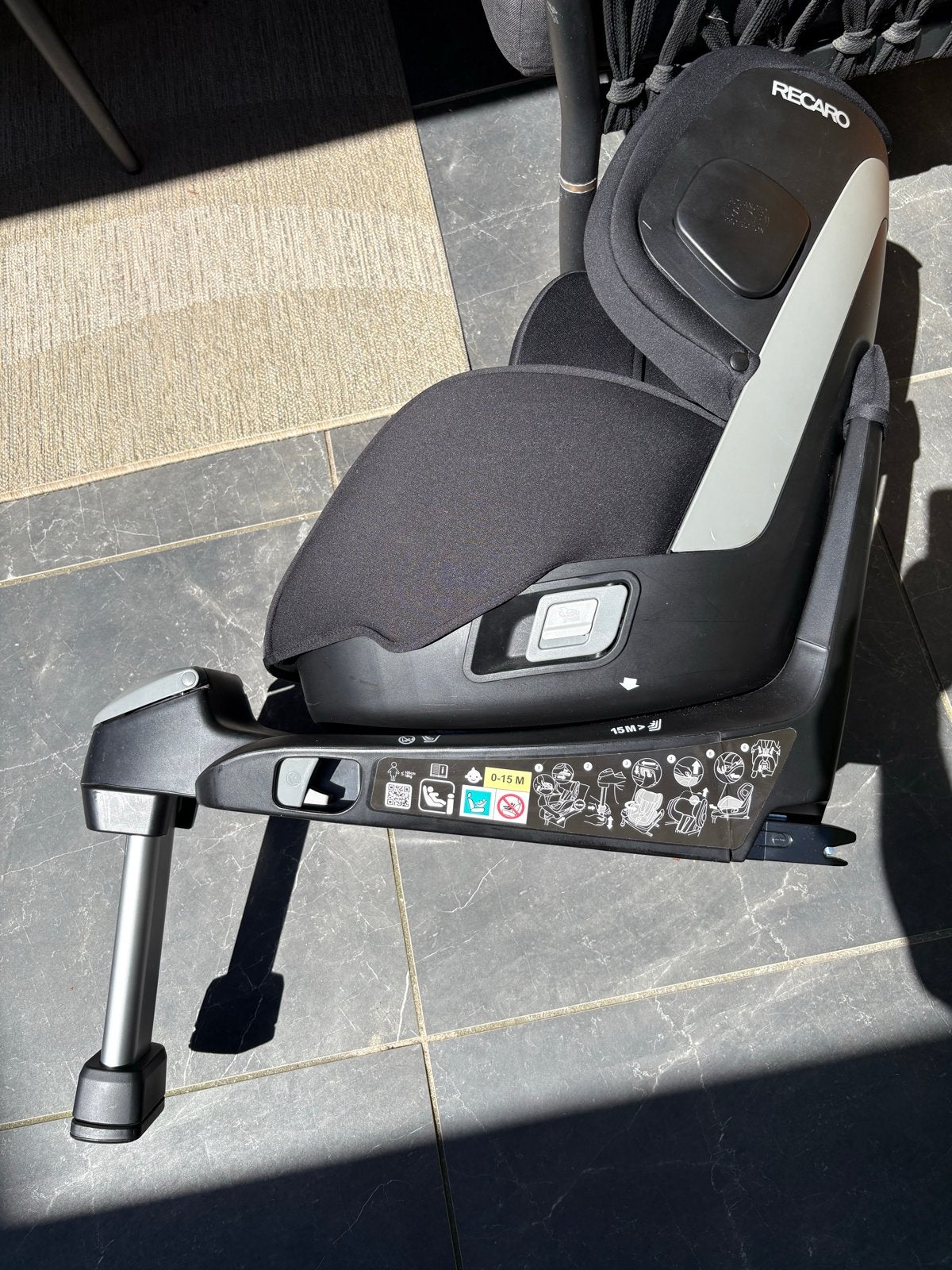 Recaro Zero.1 autostoel met Isofix - Zwart/Grijs, Verstelbare rugleuning, 0 t/m 18 kg, Zo goed als nieuw, Isofix