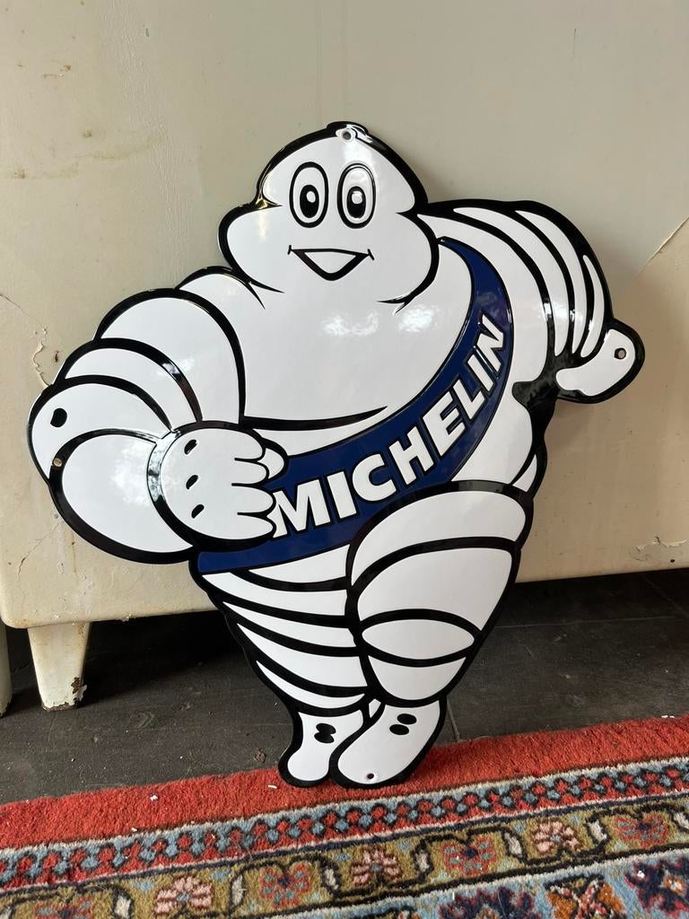 Michelin Bibendum emaille reclamebord 50cm hoog, Reclamebord, Nieuw, Ophalen of Verzenden, X
