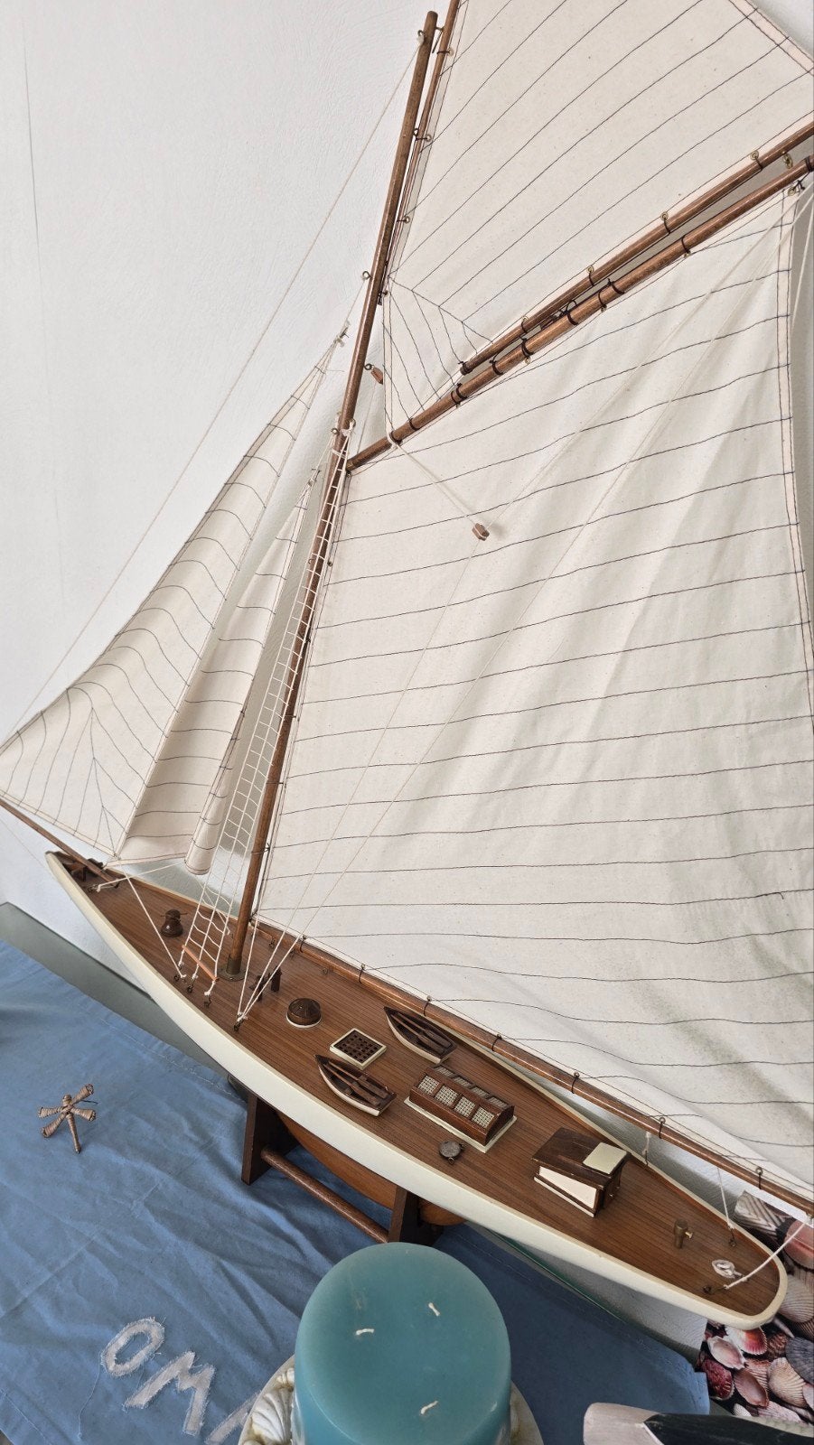 Grote decoratie boot - Zeilboot model, Hobby en Vrije tijd, Ophalen of Verzenden, Zo goed als nieuw, Groter dan 1:32, Overige merken