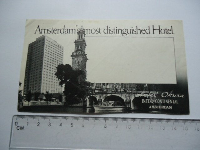 sticker oud Hotel OKURA Amsterdam Mokum inter continental, Verzamelen, Verzenden, Zo goed als nieuw, Bedrijf of Vereniging