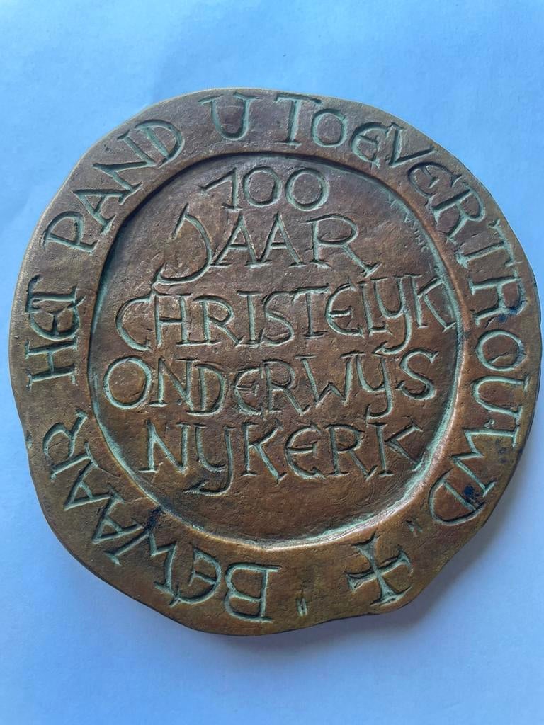 1970…100 jr. Chr. Onderwijs Nijkerk, med. Inka Klinckhard, Verzenden, Brons