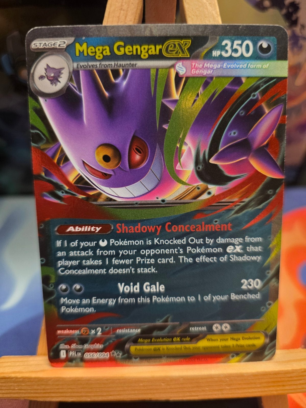 Pokemon Phantasmal Flames Mega Gengar EX 056/094, Ophalen, Zo goed als nieuw, Losse kaart, Foil