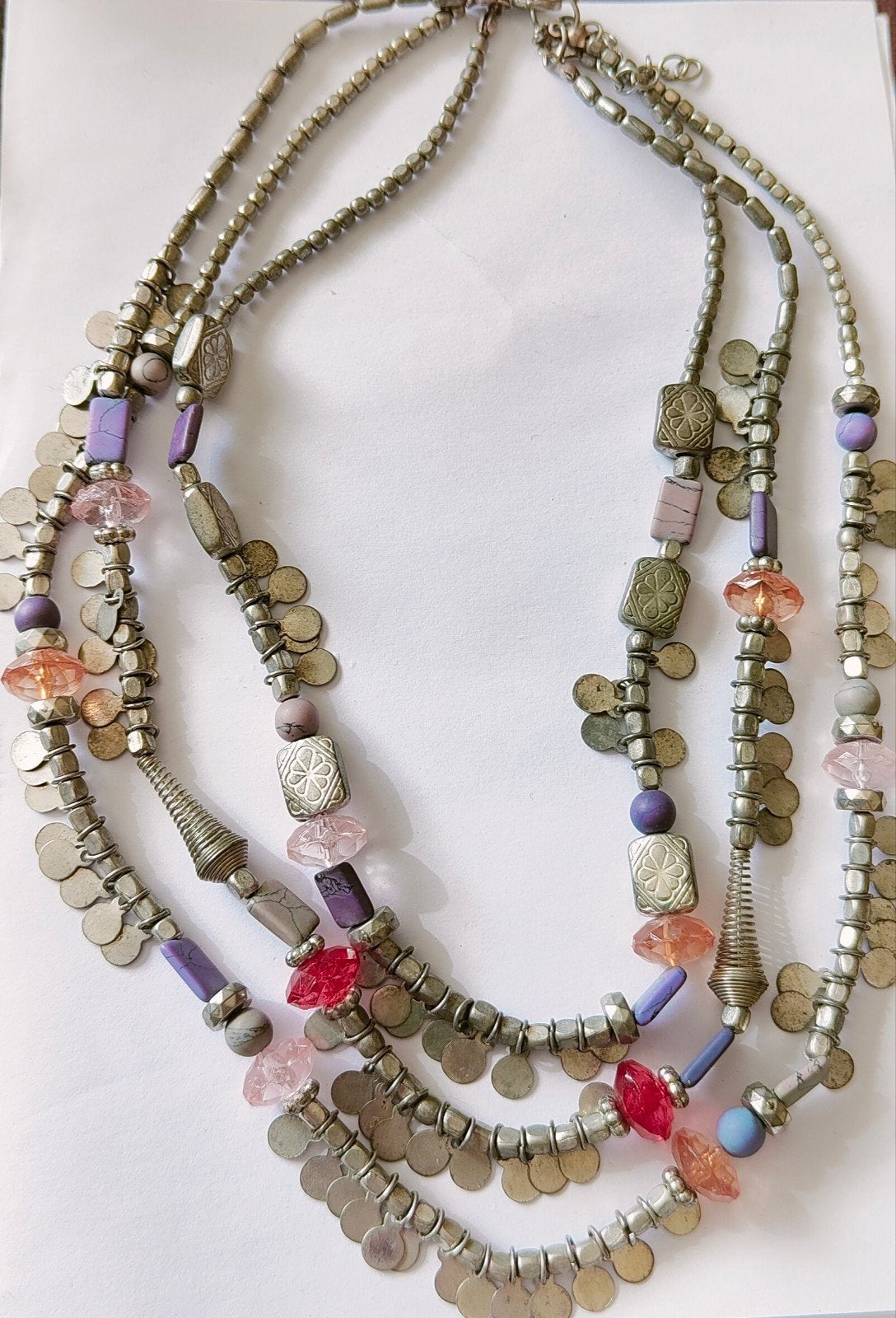 meerstrengige kralenketting) in een Bohemian stijl, Verzenden, Zo goed als nieuw, Overige materialen