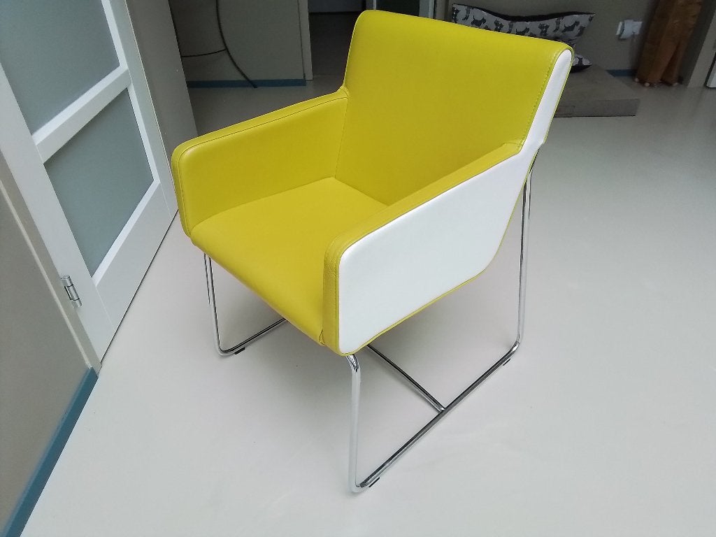 Leolux spring leer design eetkamer stoel, Ophalen, Overige kleuren, Leolux modern design, Zo goed als nieuw