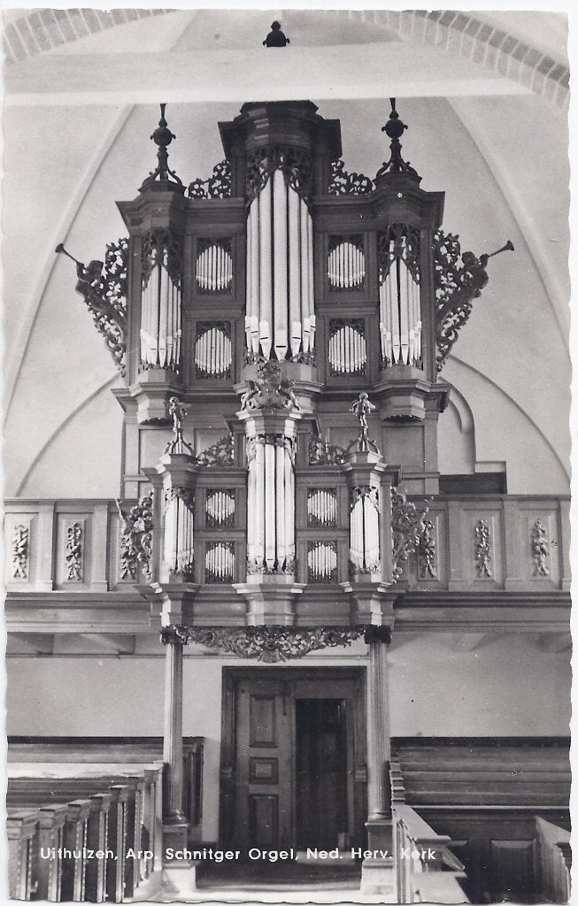 Uithuizen Orgel Ned herv Kerk Oude Ansichtkaart ( A1344, Ophalen of Verzenden, 1960 tot 1980, Ongelopen, Noord-Brabant