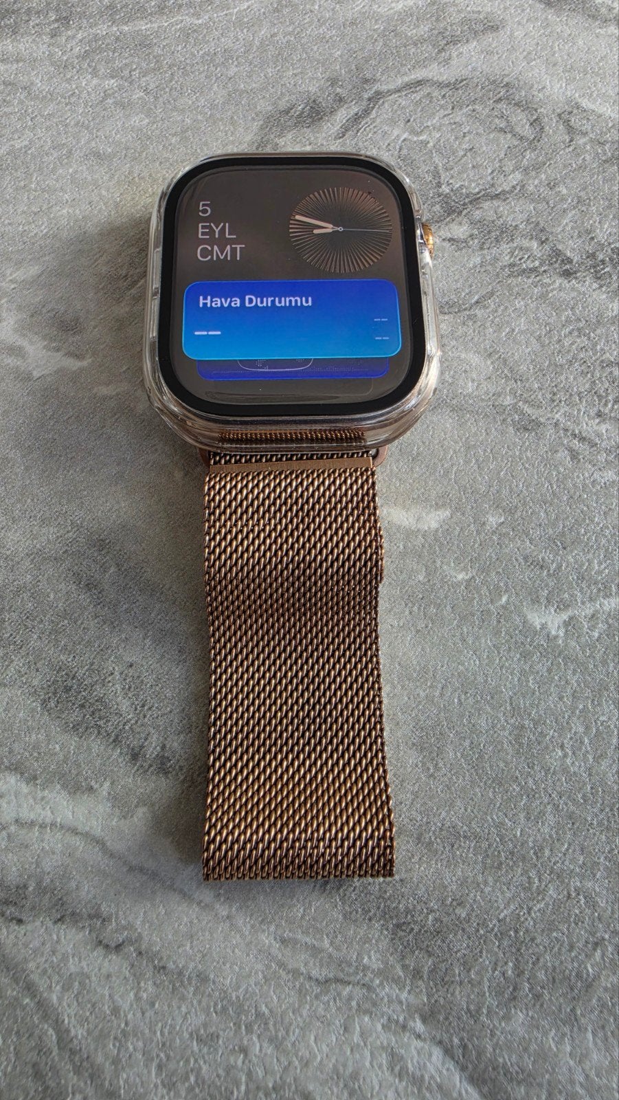 Apple Watch Series 10 4G 46mm  Titanium Case Goud met Milane, Stappen, IOS, Ophalen of Verzenden, Zo goed als nieuw