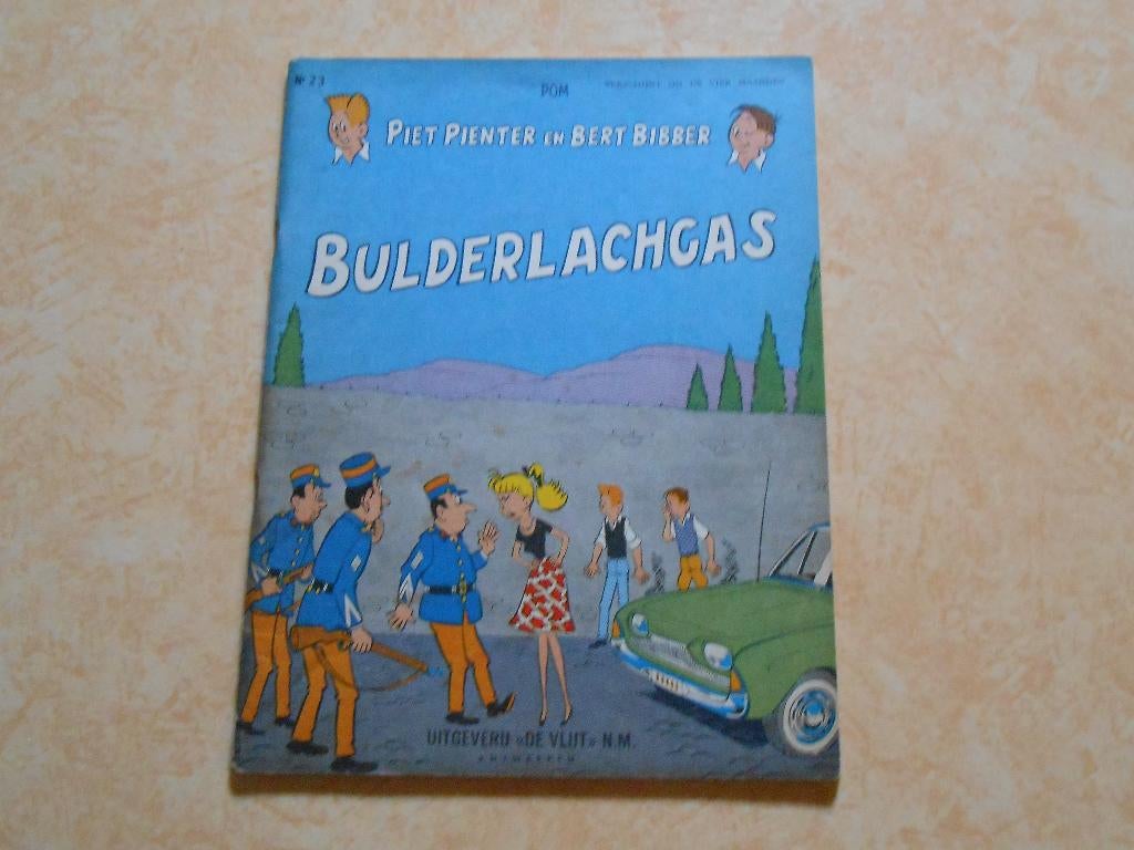 piet pienter en bert bibber 23 bulderlachgas 1965 1ste dr, Gelezen, Pom, Eén stripboek, Ophalen of Verzenden