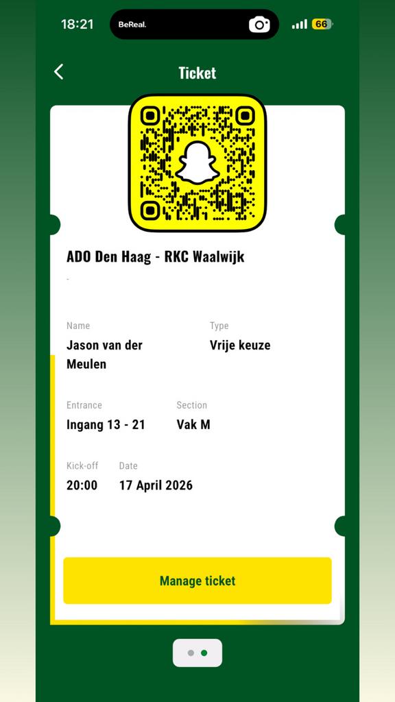 Ado RKC vak M, Eén persoon