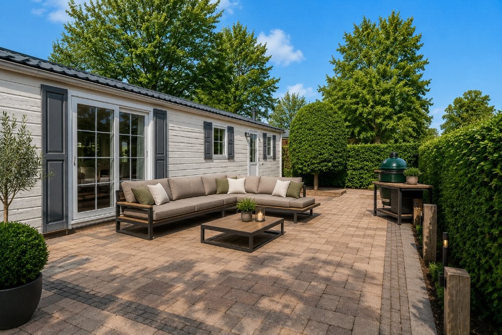 Luxe 3-kamer Chalet met Airco & Tuin op Eigen Grond Betuwe, Huizen en Kamers, Recreatiewoningen te koop, Gelderland, 2 slaapkamers