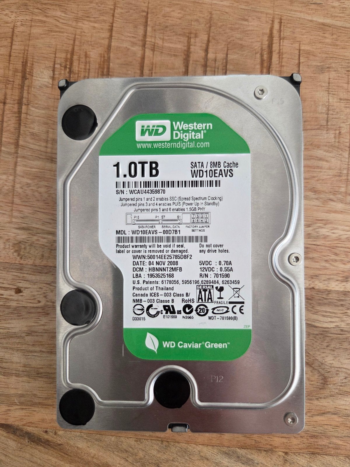 Western Digital WD10EAVS 1TB HDD SATA Harde Schijf, Intern, Server, Ophalen of Verzenden, 1TB