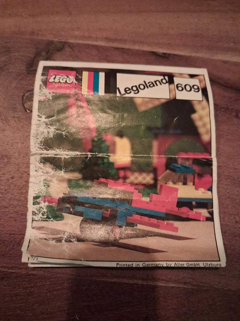 Vintage Lego Legoland Vliegtuig Set 609 met Instructies, Gebruikt, Lego, Compleet, Ophalen of Verzenden