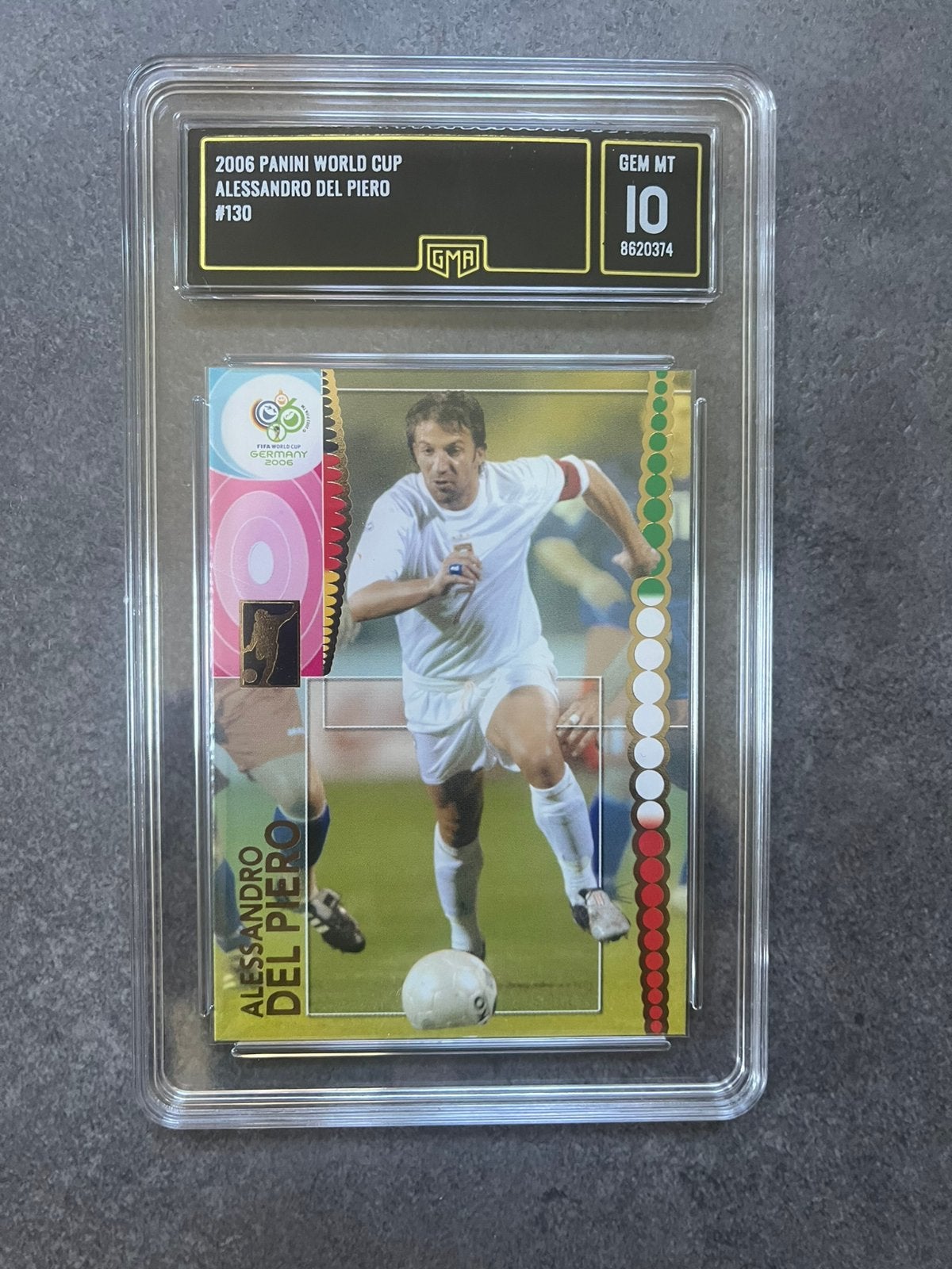 Panini WK 2006 Alessandro Del Piero GMA 10 Beoordeeld, Verzenden, Zo goed als nieuw, Sticker