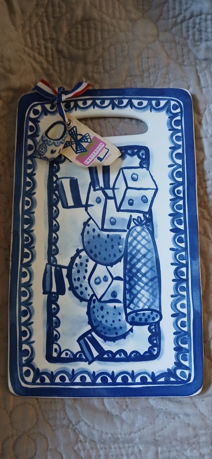 Delfts Blauw kaasplankje Blond Amsterdam met klompje, Huis en Inrichting, Nieuw, Ophalen of Verzenden, Delftsblauw, Bord(en)